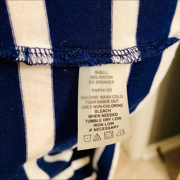 Calvin Klein Navy and White Striped Dress w Belt - Picture 5 of 8